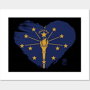 U.S. State - I Love Indiana - Indiana Flag Posters and Art